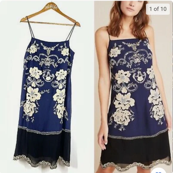 anthropologie embroidered slip dress Anthropologie | Dresses | Anthropologie Allaire Embroidered Slip Dress